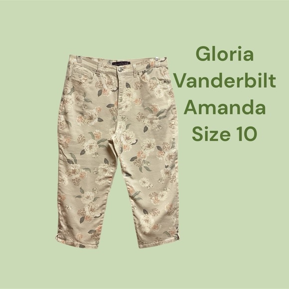 GLORIA VANDERBILT AMANDA CUT CAPRIS SIZE 10 GENTLY WORN SEE DESCRIPTION - Picture 1 of 3